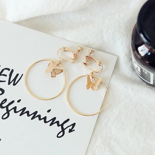 Ear Cuff Clip on Earrings without Piercing for Women Butterfly Earings Fashion Jewelry 2018 Earring Cuffs No Pierced