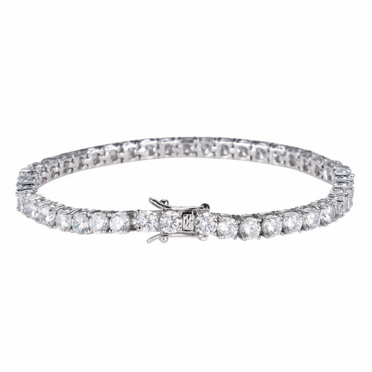 Brass Tennis Bracelet AAA CZ Bling Bling 3Mm 4Mm 5Mm 1 Row Cubic Zirconia Bracelet for Men and Women Iced Out Jewelry BB019