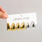 Fashion 6Pcs/Set Chunky Gold Plated Water Drop Earrings for Women Vintage Acrylic Teardrop Earring Hoops Lightweight Jewelry