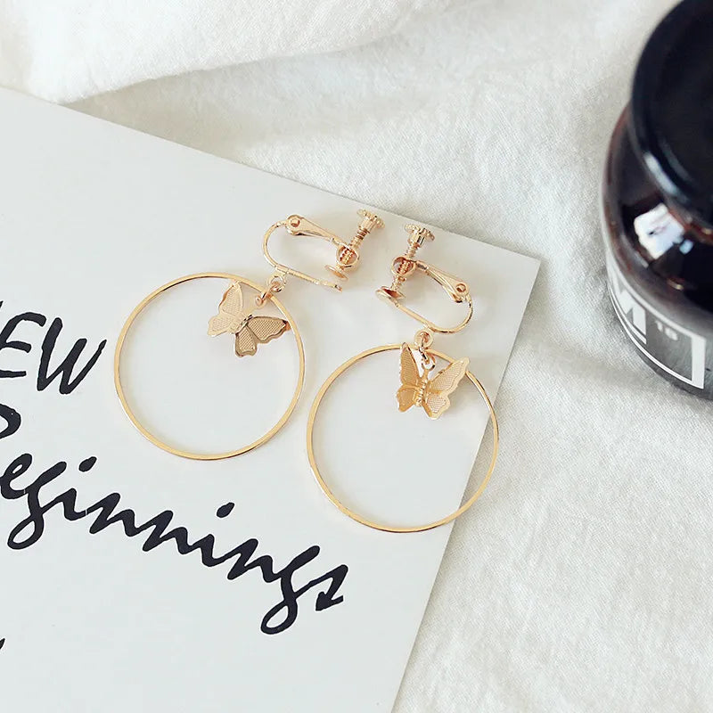 Ear Cuff Clip on Earrings without Piercing for Women Butterfly Earings Fashion Jewelry 2018 Earring Cuffs No Pierced