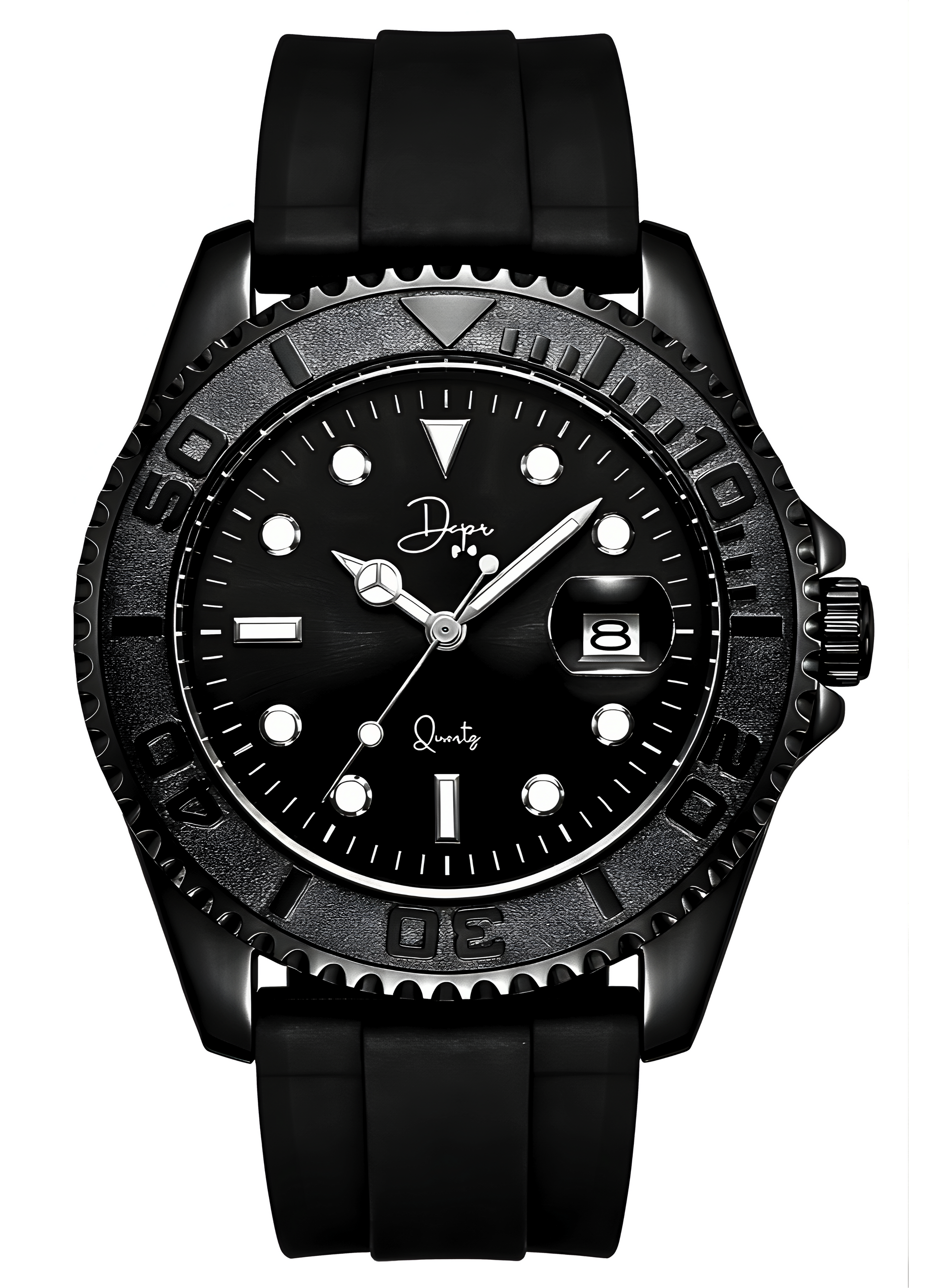 Minimalist Quartz Watch - the Dark Night Black Edition