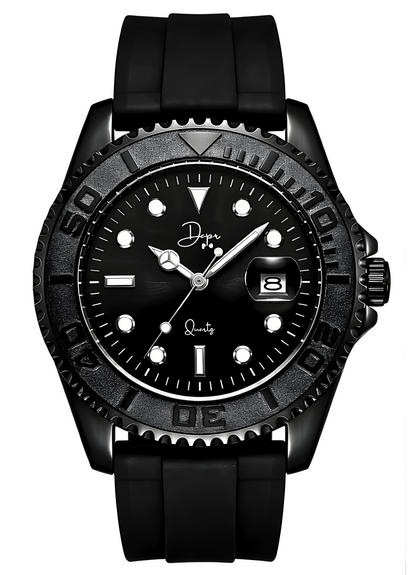 Minimalist Quartz Watch - the Dark Night Black Edition