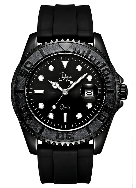 Minimalist Quartz Watch - the Dark Night Black Edition