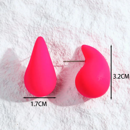 Fashion 6Pcs/Set Chunky Gold Plated Water Drop Earrings for Women Vintage Acrylic Teardrop Earring Hoops Lightweight Jewelry