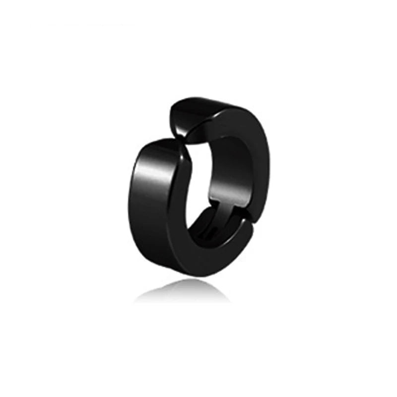 Clip on Hoop Earrings for Men Stainless Steel Fake Piercing Dangle Earring with Cross Feather Mens Clip on Huggie Hoop Earrings