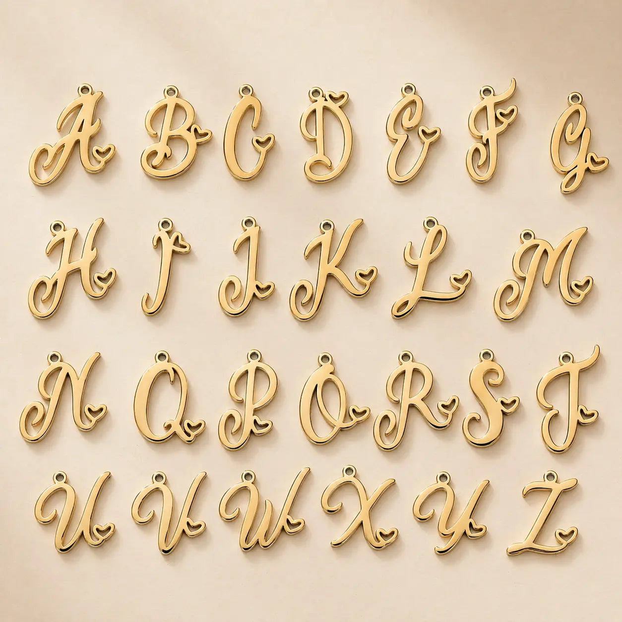 Personalized Heart Initial Necklace — 18K Gold Plated