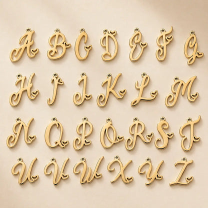 Personalized Heart Initial Necklace — 18K Gold Plated