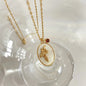 12 Birth Month Flower Birthstone Necklace for Women Charm White Shell Pendant Necklaces Mom Girlfriend Birthday Gift