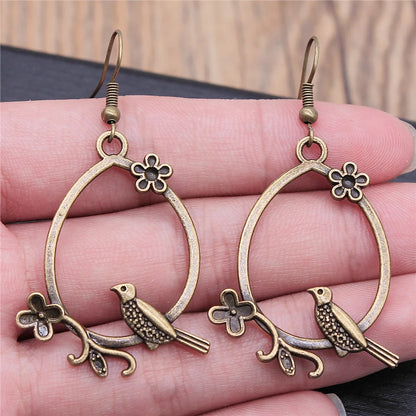 Animal Dangle Earring Vintage Bird Drop Earring Peacock Dove Feather Wing Dangle Drop Earring Fashion Animal Jewelry for Women