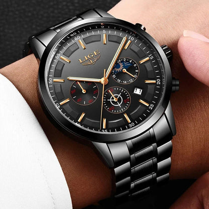 Draven - Mens Military Steel Watch Scratch Resistant Waterproof