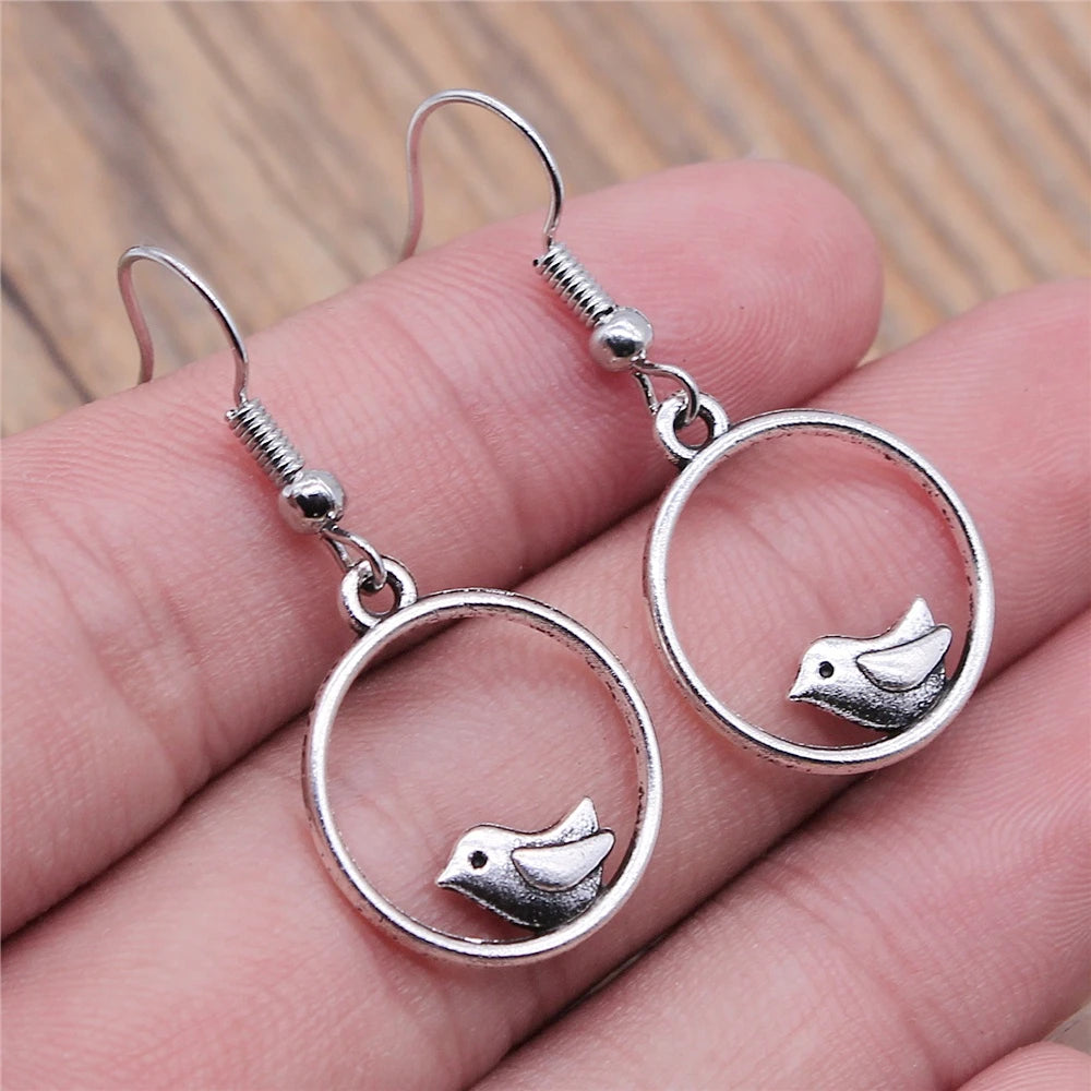 Animal Dangle Earring Vintage Bird Drop Earring Peacock Dove Feather Wing Dangle Drop Earring Fashion Animal Jewelry for Women