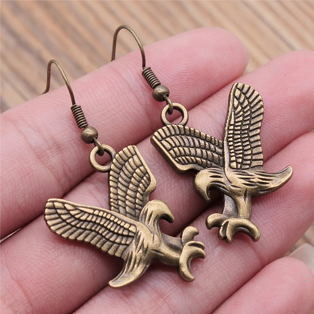 Animal Dangle Earring Vintage Bird Drop Earring Peacock Dove Feather Wing Dangle Drop Earring Fashion Animal Jewelry for Women