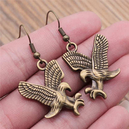 Animal Dangle Earring Vintage Bird Drop Earring Peacock Dove Feather Wing Dangle Drop Earring Fashion Animal Jewelry for Women