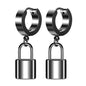 ZS Punk Cross Drop Earrings for Men Woman Stainless Steel Hoop Dangle Cartilage Earrings Gothic Hip Hop Circle round Earring