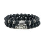 2Pcs/Set Buddha Head Bracelet for Women Men Natural Tiger Eye Lava Stone Yoga Beads Distance Bracelets Charm Couple Jewelry Gift