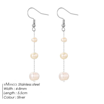 Modern Linear Chain Earrings for Women Elegant Pearl Tassel Dangle Earring Long Threader Earring Statement Party Jewelry Gift