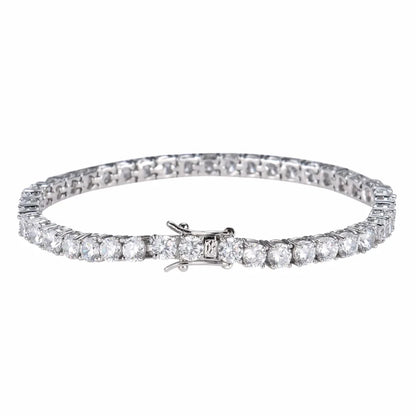 Brass Tennis Bracelet AAA CZ Bling Bling 3Mm 4Mm 5Mm 1 Row Cubic Zirconia Bracelet for Men and Women Iced Out Jewelry BB019