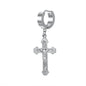 ZS Punk Cross Drop Earrings for Men Woman Stainless Steel Hoop Dangle Cartilage Earrings Gothic Hip Hop Circle round Earring