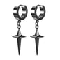 ZS Punk Cross Drop Earrings for Men Woman Stainless Steel Hoop Dangle Cartilage Earrings Gothic Hip Hop Circle round Earring