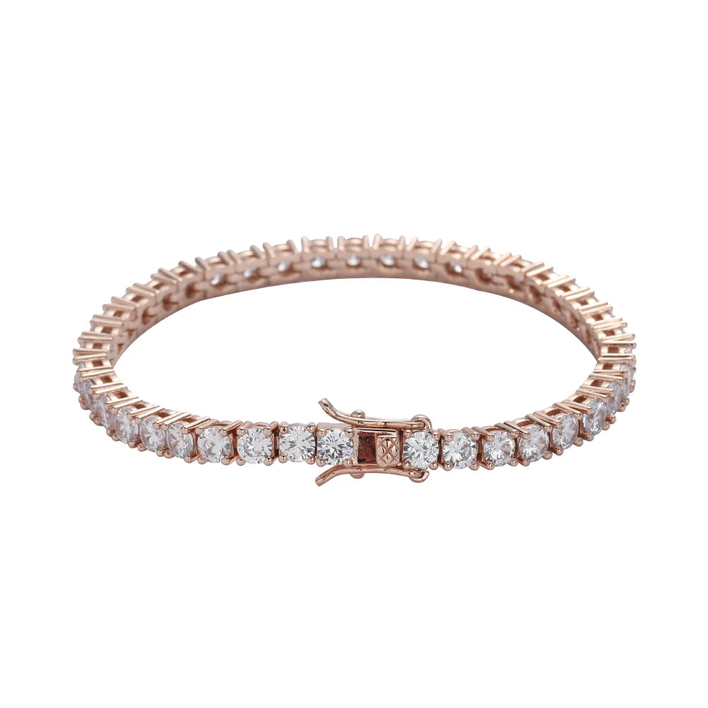 Brass Tennis Bracelet AAA CZ Bling Bling 3Mm 4Mm 5Mm 1 Row Cubic Zirconia Bracelet for Men and Women Iced Out Jewelry BB019