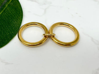 Double Link Gold Ring Band, Waterproof Tarnish Resistant Gold Ring Band, 3Mm Gold Ring Band