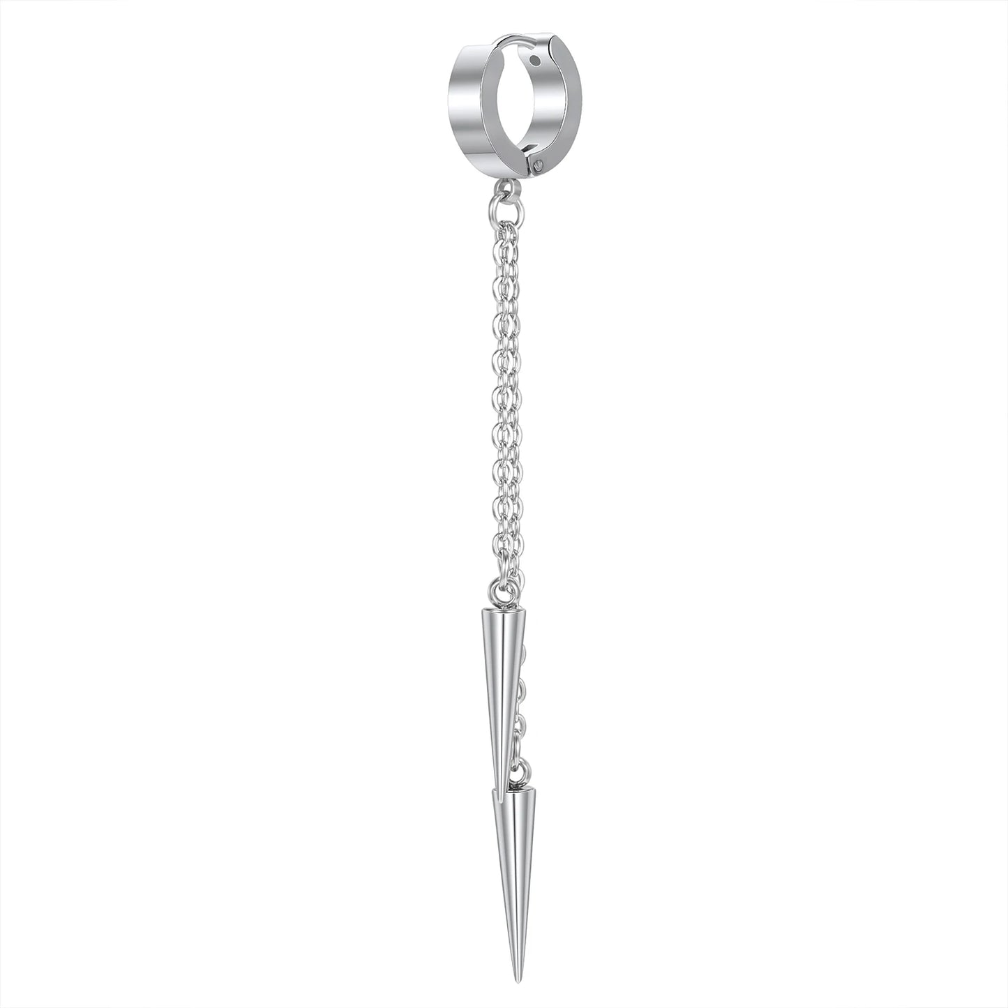 ZS Punk Cross Drop Earrings for Men Woman Stainless Steel Hoop Dangle Cartilage Earrings Gothic Hip Hop Circle round Earring