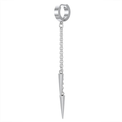 ZS Punk Cross Drop Earrings for Men Woman Stainless Steel Hoop Dangle Cartilage Earrings Gothic Hip Hop Circle round Earring