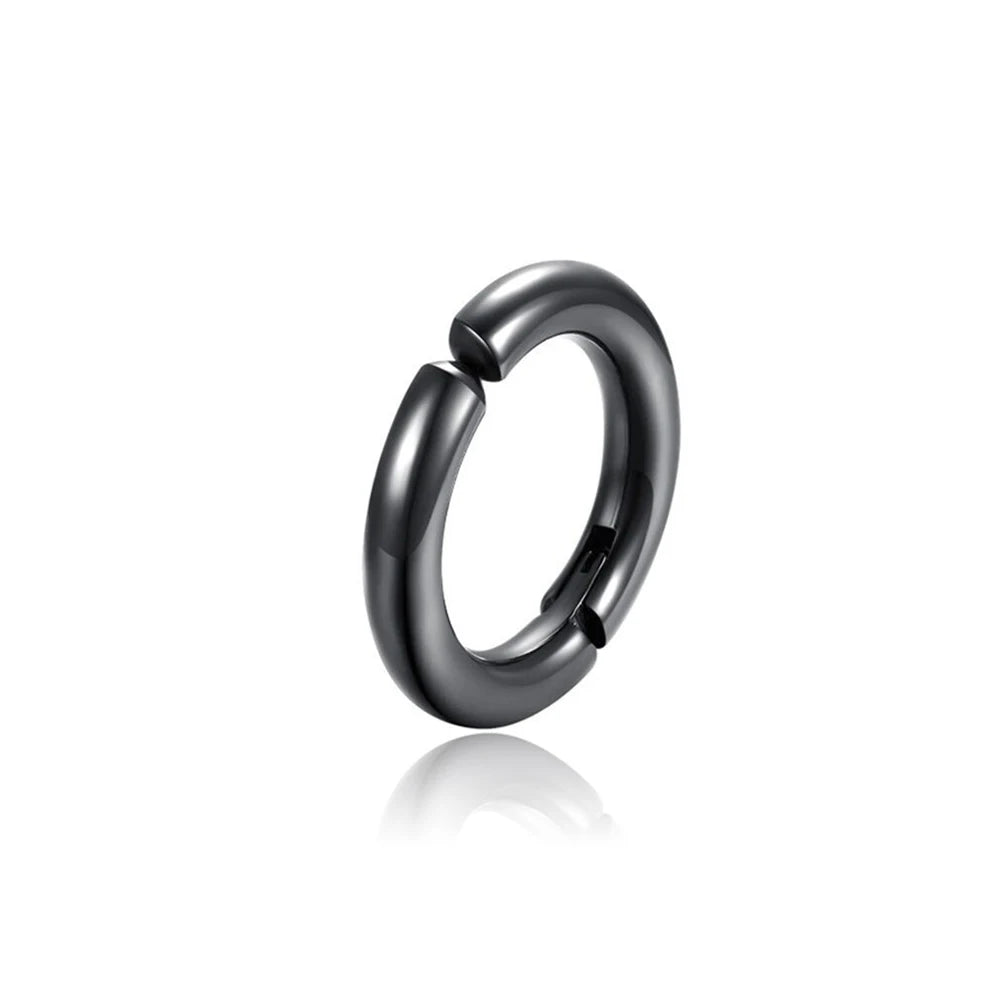 Clip on Hoop Earrings for Men Stainless Steel Fake Piercing Dangle Earring with Cross Feather Mens Clip on Huggie Hoop Earrings