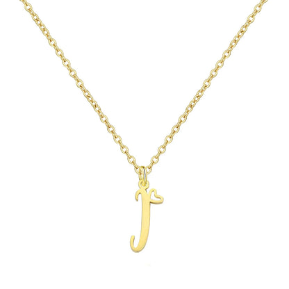 Personalized Heart Initial Necklace — 18K Gold Plated
