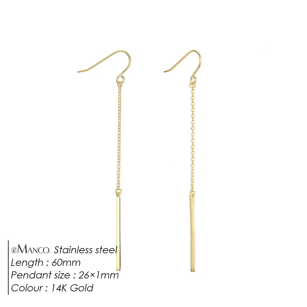 Modern Linear Chain Earrings for Women Elegant Pearl Tassel Dangle Earring Long Threader Earring Statement Party Jewelry Gift