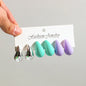 Fashion 6Pcs/Set Chunky Gold Plated Water Drop Earrings for Women Vintage Acrylic Teardrop Earring Hoops Lightweight Jewelry