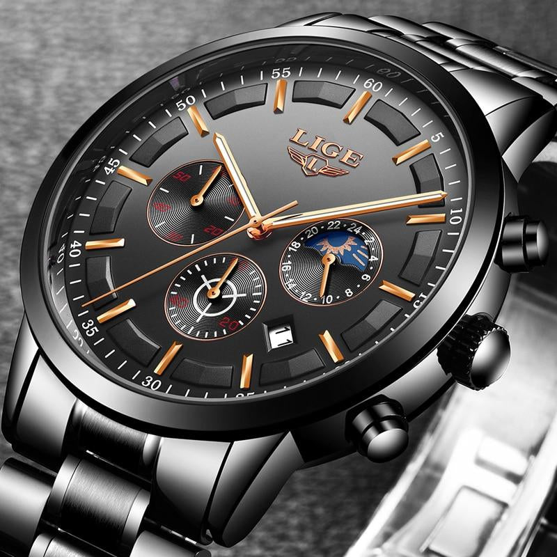 Draven - Mens Military Steel Watch Scratch Resistant Waterproof