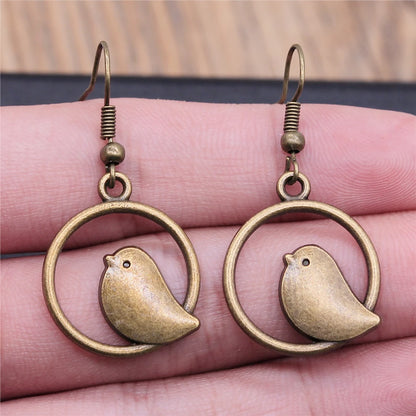 Animal Dangle Earring Vintage Bird Drop Earring Peacock Dove Feather Wing Dangle Drop Earring Fashion Animal Jewelry for Women