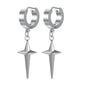 ZS Punk Cross Drop Earrings for Men Woman Stainless Steel Hoop Dangle Cartilage Earrings Gothic Hip Hop Circle round Earring