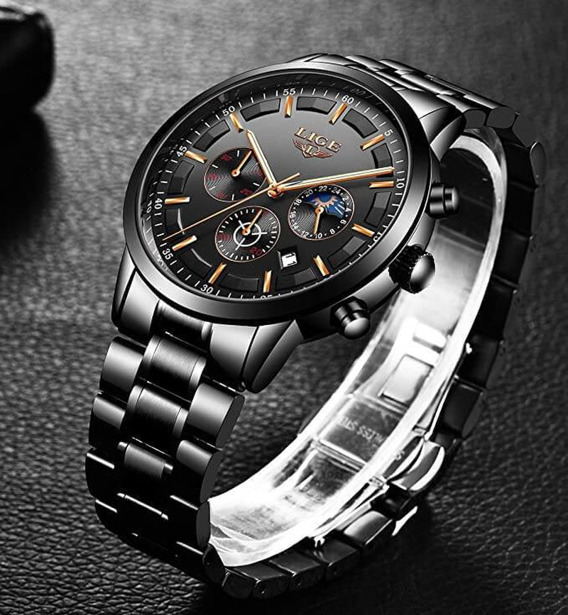 Draven - Mens Military Steel Watch Scratch Resistant Waterproof