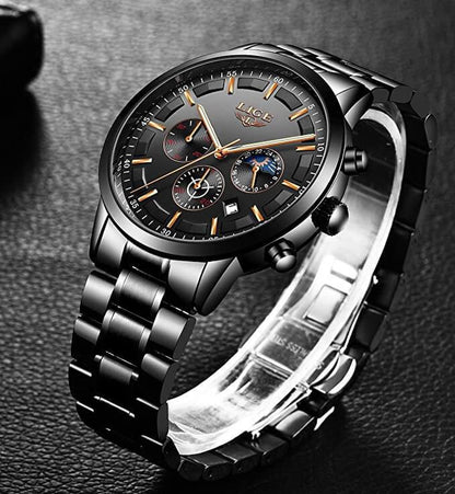 Draven - Mens Military Steel Watch Scratch Resistant Waterproof