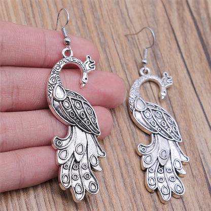 Animal Dangle Earring Vintage Bird Drop Earring Peacock Dove Feather Wing Dangle Drop Earring Fashion Animal Jewelry for Women