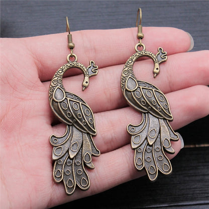 Animal Dangle Earring Vintage Bird Drop Earring Peacock Dove Feather Wing Dangle Drop Earring Fashion Animal Jewelry for Women