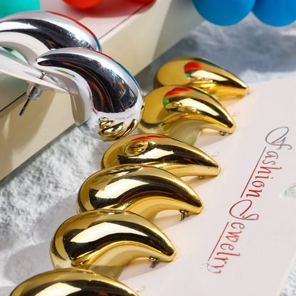 Fashion 6Pcs/Set Chunky Gold Plated Water Drop Earrings for Women Vintage Acrylic Teardrop Earring Hoops Lightweight Jewelry