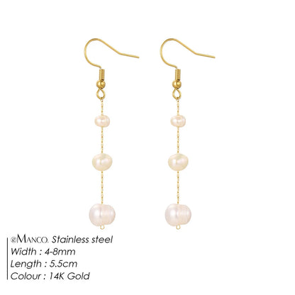 Modern Linear Chain Earrings for Women Elegant Pearl Tassel Dangle Earring Long Threader Earring Statement Party Jewelry Gift