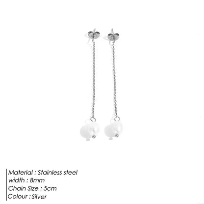 Modern Linear Chain Earrings for Women Elegant Pearl Tassel Dangle Earring Long Threader Earring Statement Party Jewelry Gift