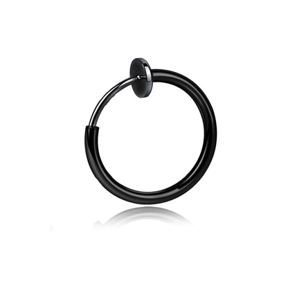 Clip on Hoop Earrings for Men Stainless Steel Fake Piercing Dangle Earring with Cross Feather Mens Clip on Huggie Hoop Earrings