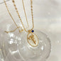 12 Birth Month Flower Birthstone Necklace for Women Charm White Shell Pendant Necklaces Mom Girlfriend Birthday Gift