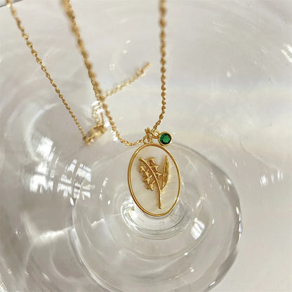 12 Birth Month Flower Birthstone Necklace for Women Charm White Shell Pendant Necklaces Mom Girlfriend Birthday Gift