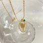 12 Birth Month Flower Birthstone Necklace for Women Charm White Shell Pendant Necklaces Mom Girlfriend Birthday Gift