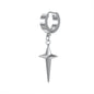 ZS Punk Cross Drop Earrings for Men Woman Stainless Steel Hoop Dangle Cartilage Earrings Gothic Hip Hop Circle round Earring
