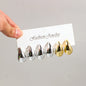 Fashion 6Pcs/Set Chunky Gold Plated Water Drop Earrings for Women Vintage Acrylic Teardrop Earring Hoops Lightweight Jewelry