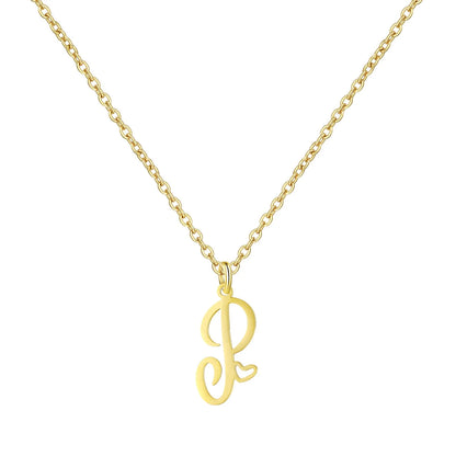 Personalized Heart Initial Necklace — 18K Gold Plated
