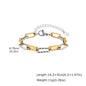 Two Tone Twist Link Paperclip Bracelet for Women, Chunky Stainless Steel Bracelet Adjustable Link, 18K Gold Plated Jewelry