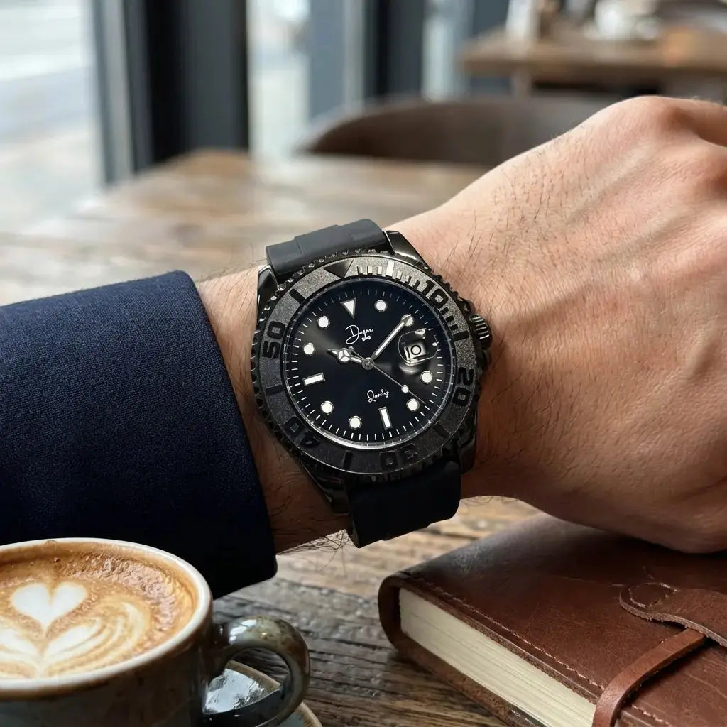 Minimalist Quartz Watch - the Dark Night Black Edition